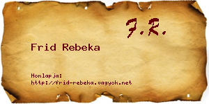 Frid Rebeka névjegykártya